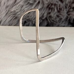 Rare Vintage 60s 70s Sterling Silver Sculptural Upper Arm Cuff Modernist